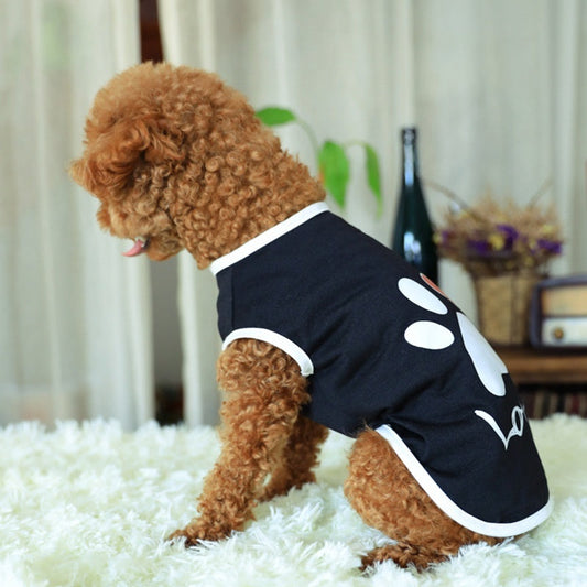KFX-9995069 Printed Love Short Sleeve Top for Pets - Cotton Dog Jacket in Black and White, Sizes XS to XXL