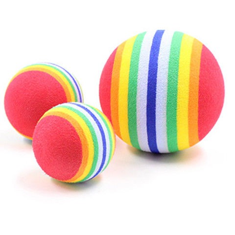 Pet Cat Elastic Mute Rainbow Ball Toy