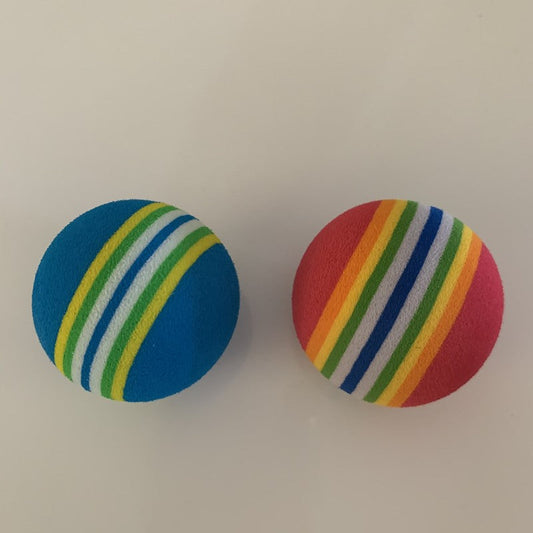 Pet Cat Elastic Mute Rainbow Ball Toy