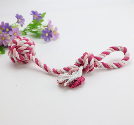 Pet Toy Training Ball Hand Pull Long Tail Ball Small Size Medium Dog Cotton String