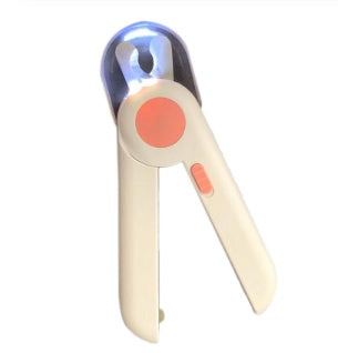 KFX-1855293 LED Pet Nail Clipper with Stainless Steel Blades - Blue/Pink, Battery Operated, for Safe Nail Trimming
