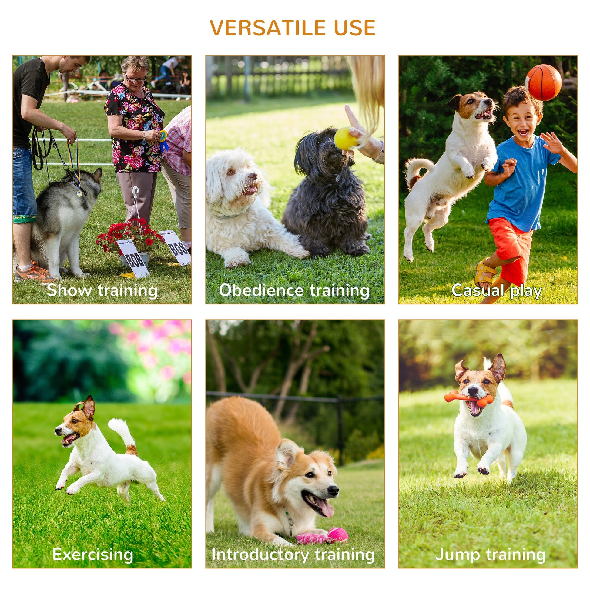 3PC Dog Agility Equipment Set, Obstacle Course Exercise for Dog Include Adjustable Hurdle, Hoop, Weave Poles and Carry Bag