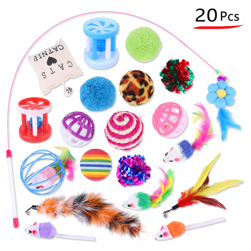 A Variety Of Combinations Of Toys For Cats, Sticks And Mice