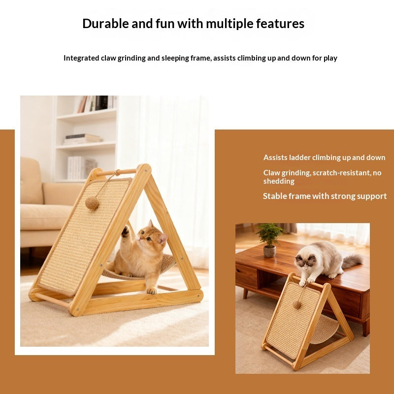 All-in-one Wear-resistant Lint-free Solid Wood Cat Tree