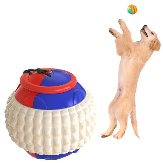 Biting A Dog Training Golfers Throwing And Throwing Toy Balls