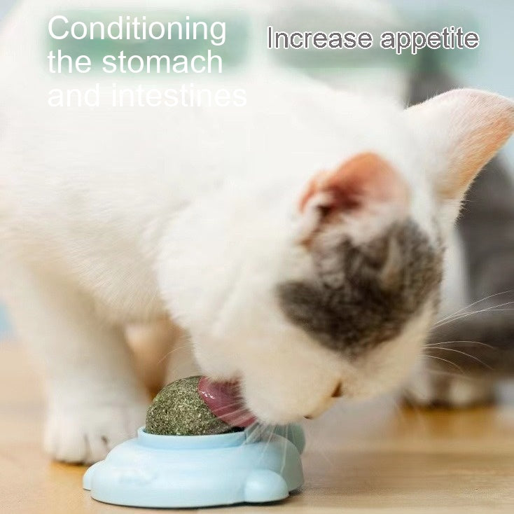 Cat Mint Ball Toy Sticks to the Wall for Self Help