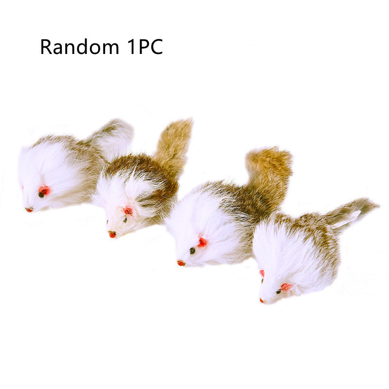 Cat Two-color Leather Rabbit Fur Large Mouse Toy