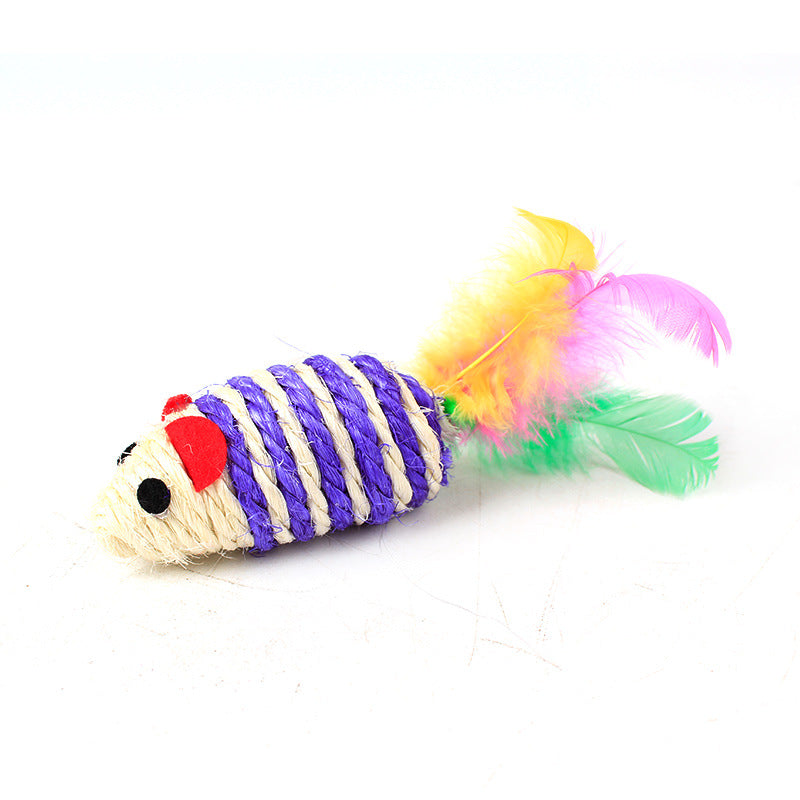 Cat Wear-resistant Sisal Toy Mouse Head