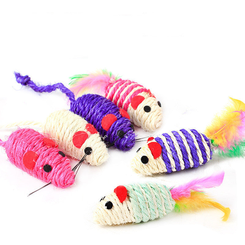 Cat Wear-resistant Sisal Toy Mouse Head