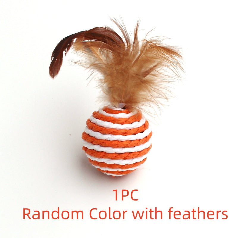 Cat scratching toy sisal tease cat ball
