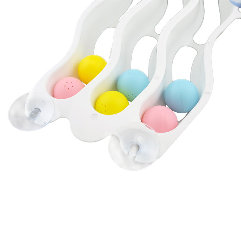 Cat suction cup window sill track toy
