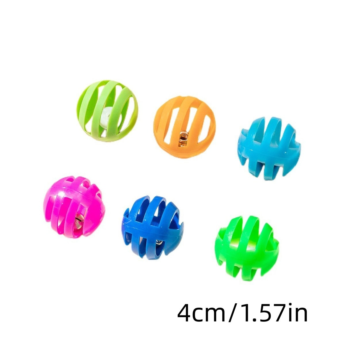 Colored Plastic Bell Mesh Hollow Sound Cat Teasing Ball