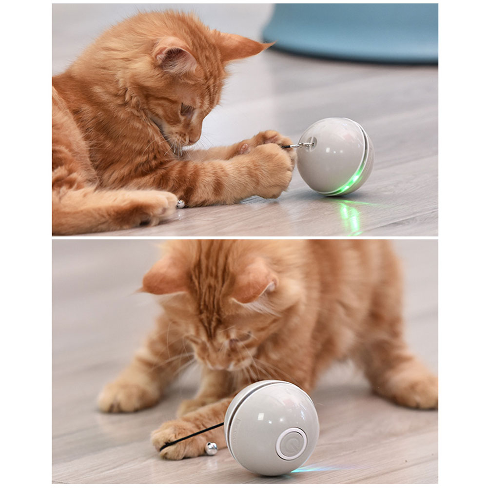 Colorful Smart Interactive Cat Toy with LED Light 360 Degree Self Rotating Ball