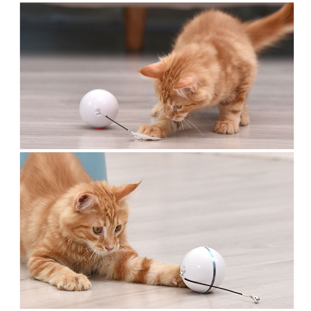 Colorful Smart Interactive Cat Toy with LED Light 360 Degree Self Rotating Ball