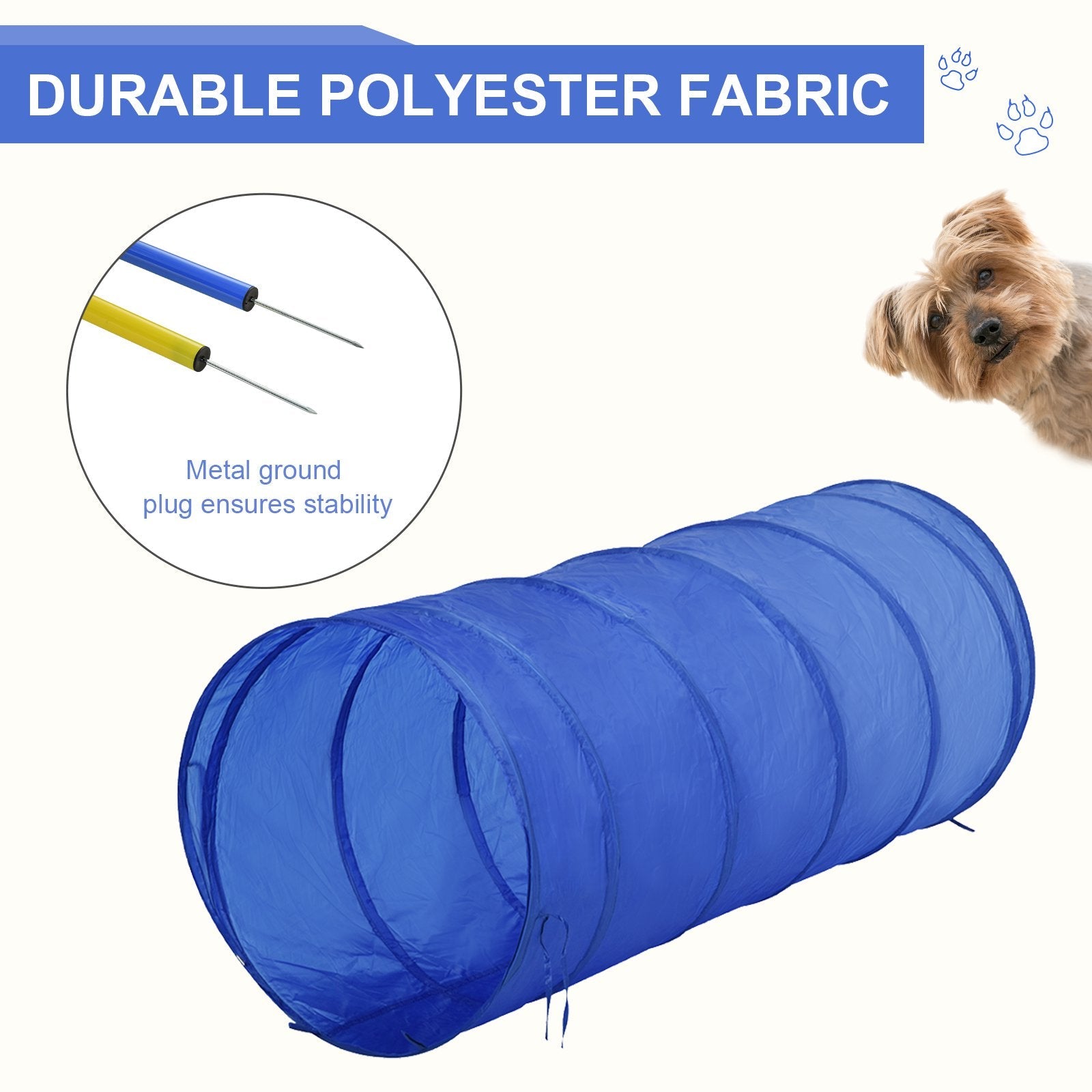Competition Dog Agility Equipment Obstacle Course Set for Outdoor Backyard, Blue and Yellow