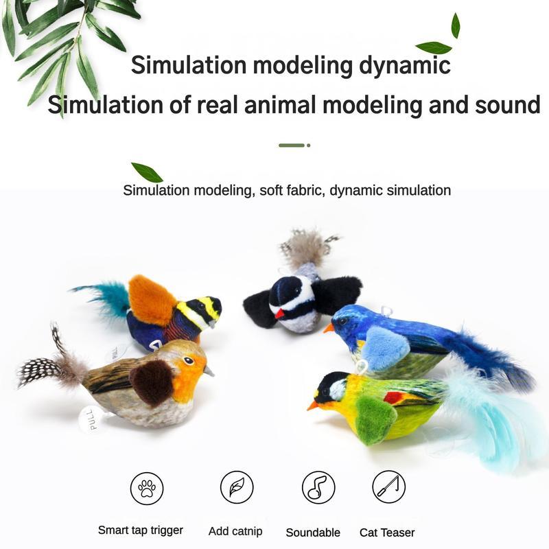 Cute Bird Design Cat Teaser Toy, SimulationParrot Cat Teaser Toy, Interactive Cat Teaser Toy,Pet Supplies Catbirdtoy Catnip