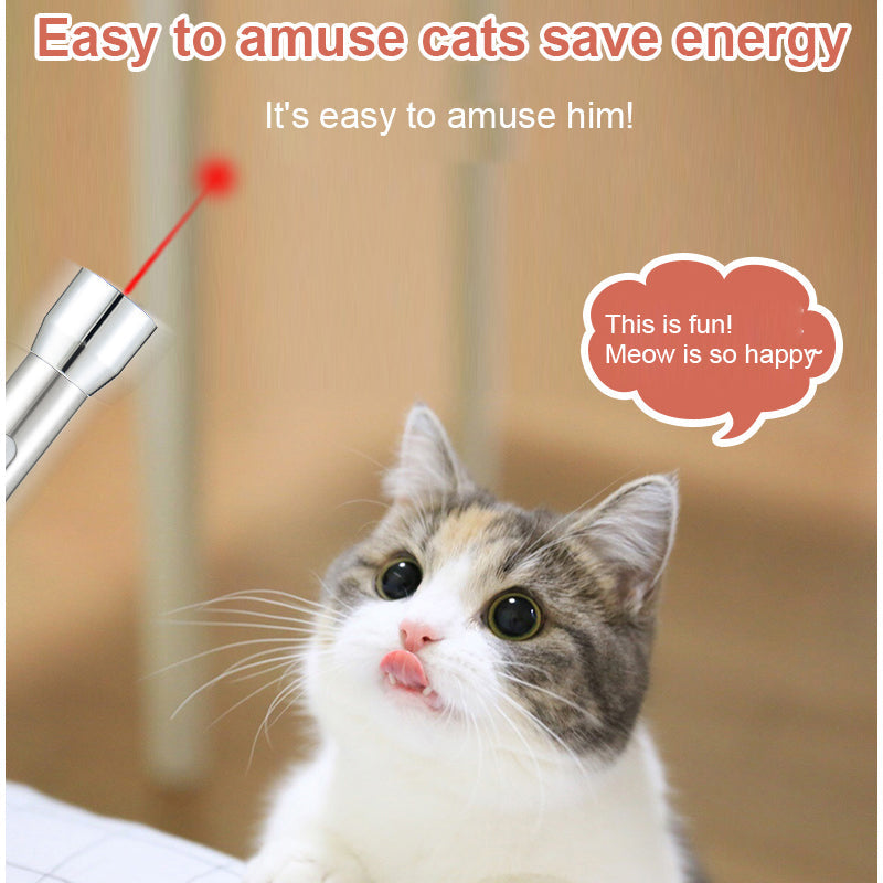 Direct Charging Stainless Steel White Light Purple Light Red Laser Laser Torch Funny Cat Light Pet Toy