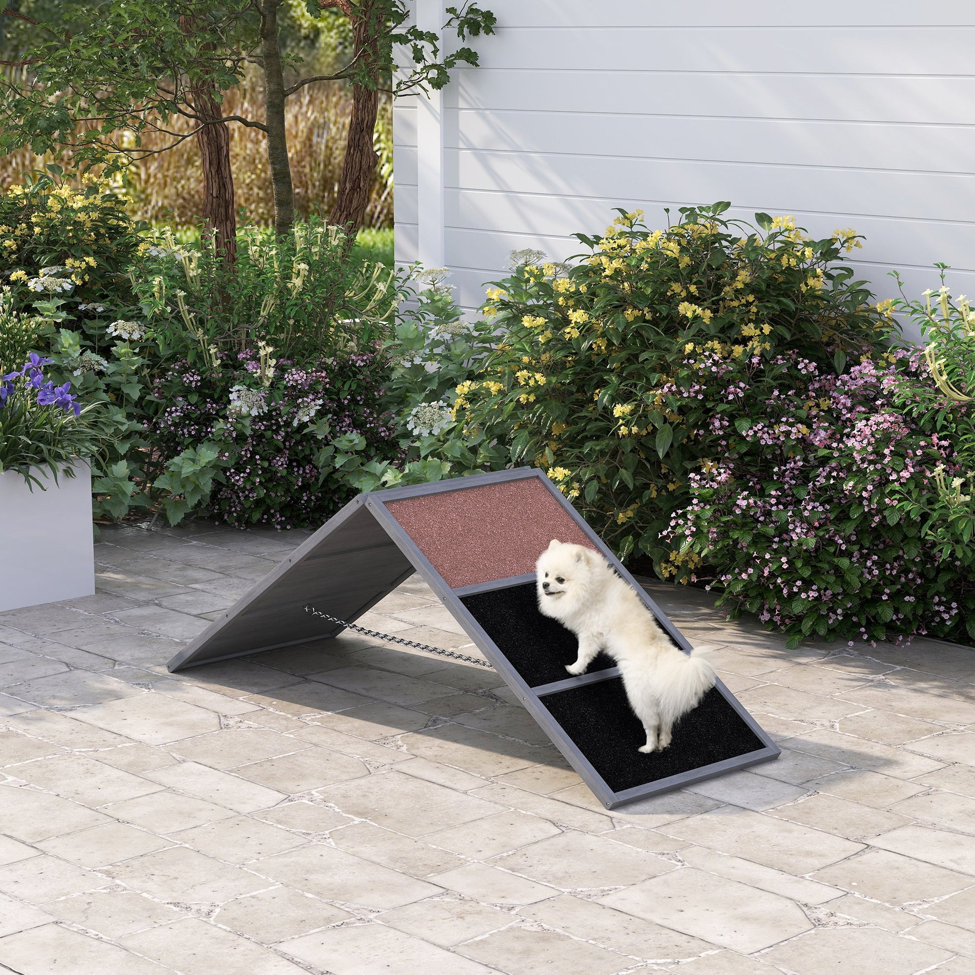 Dog Agility Equipment Ramp with Non-slip Surface, A-frame, Agility Equipment Ramp for All Breed Dogs, Gray