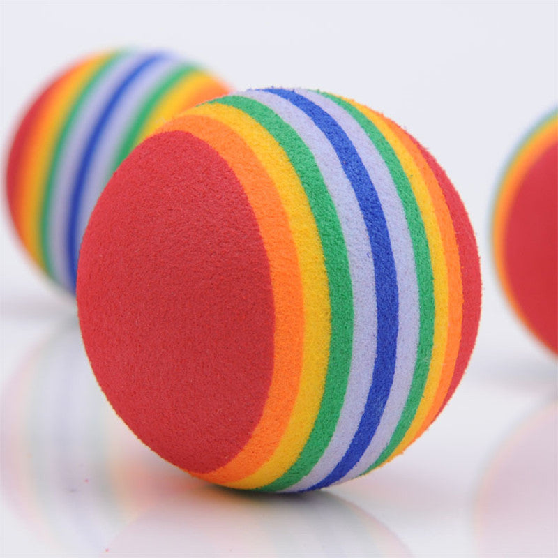 EVA Pet Rainbow Ball Cat Foam Colorful Bouncy Ball