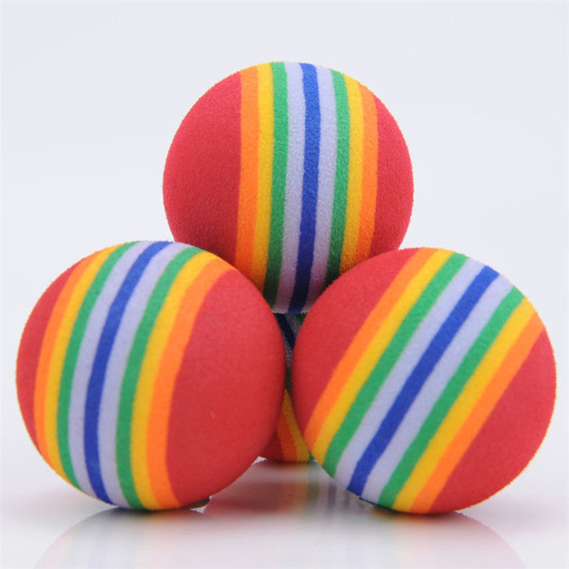 EVA Pet Rainbow Ball Cat Foam Colorful Bouncy Ball