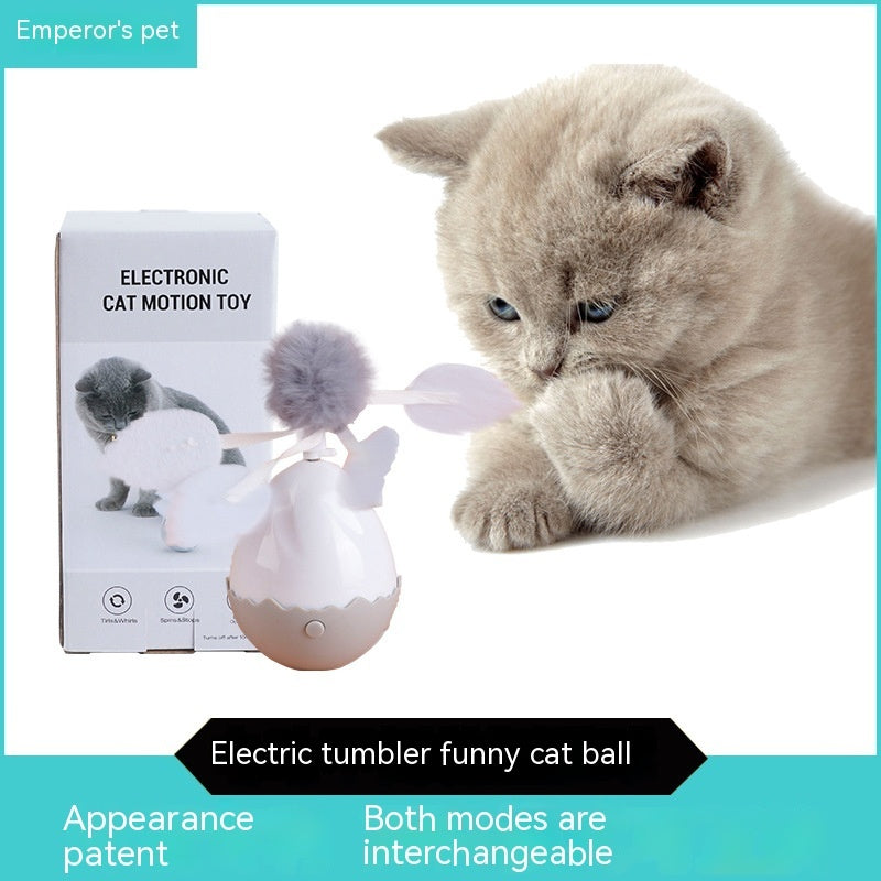 Electric Cat Teasing Ball Cute Pet Electric Tumbler Ball Toy Cat Self-Hi Relieving Stuffy Toy Smart Cat Toy