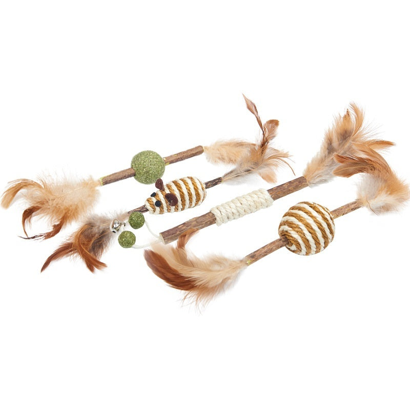 Feather Sisal Polygonum Multiflorum Self-pet Cat Supplies Molar Tooth Cleaning Toy