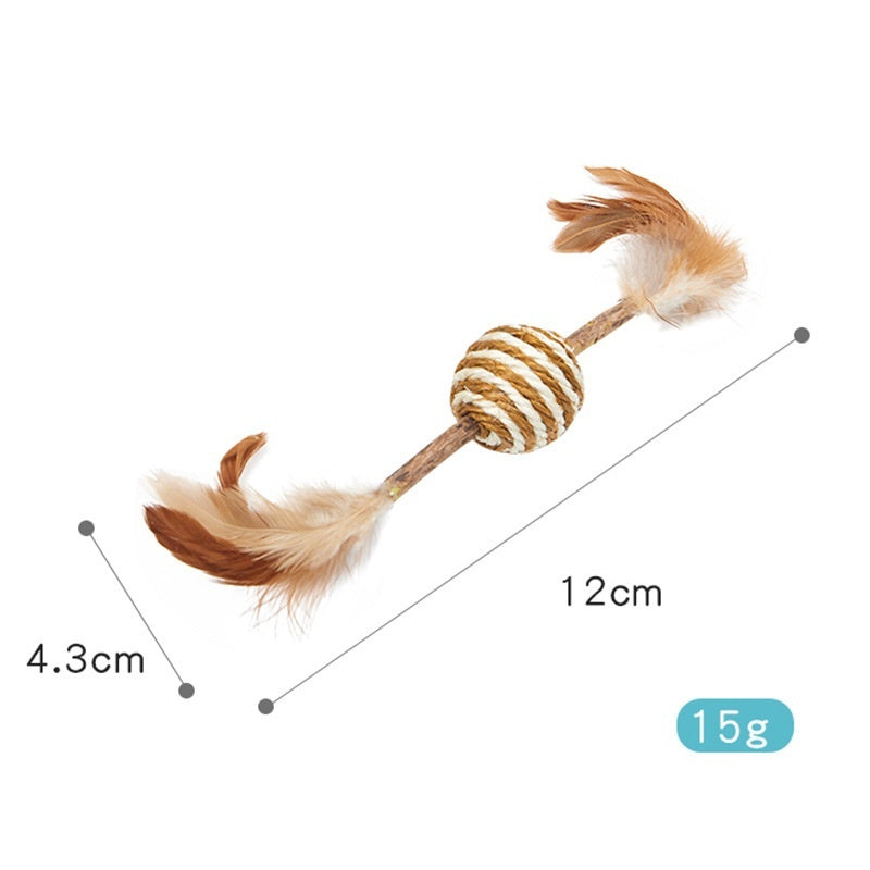 Feather Sisal Polygonum Multiflorum Self-pet Cat Supplies Molar Tooth Cleaning Toy