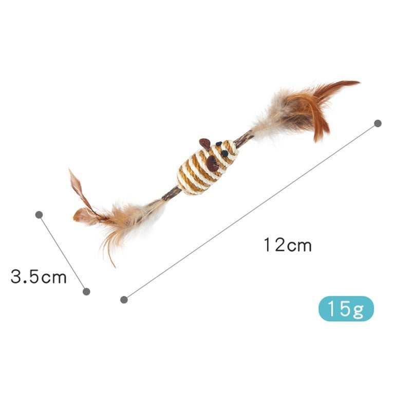 Feather Sisal Polygonum Multiflorum Self-pet Cat Supplies Molar Tooth Cleaning Toy