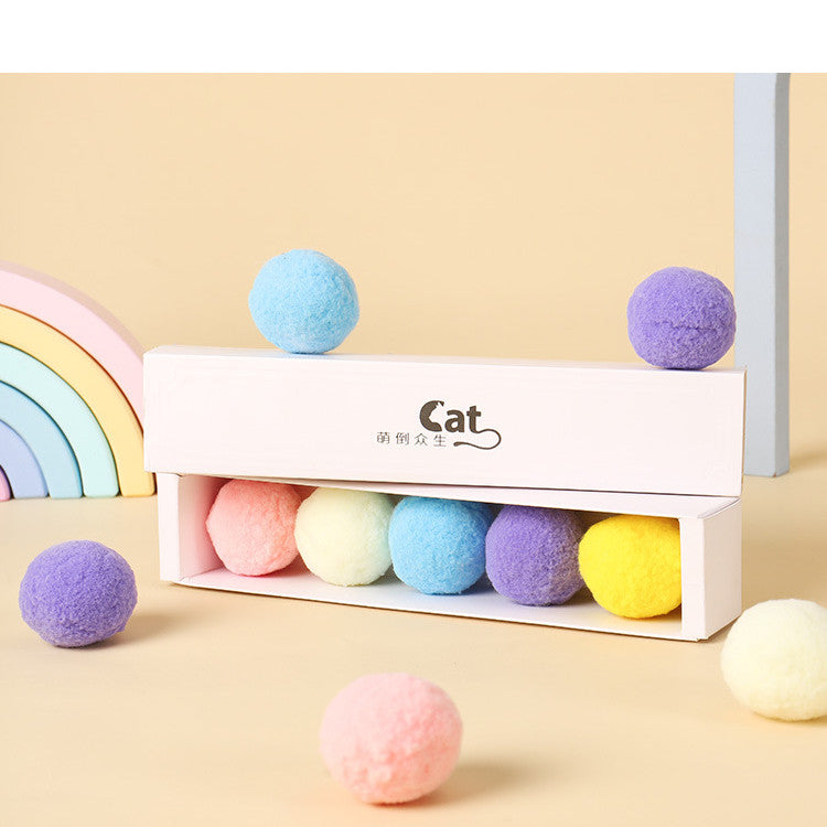 Funny Cat High Elastic Color Plush Ball Gift Box