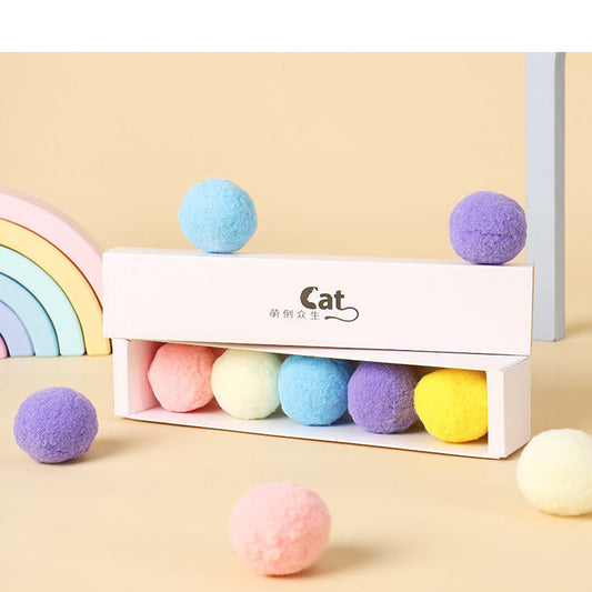 Funny Cat High Elastic Color Plush Ball Gift Box