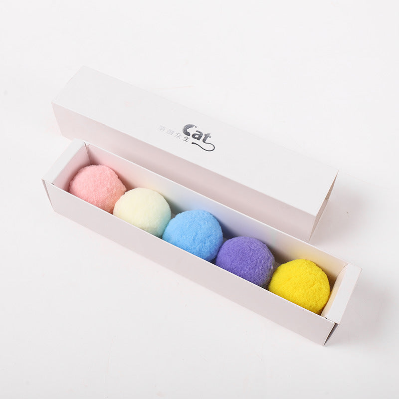 Funny Cat High Elastic Color Plush Ball Gift Box