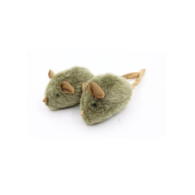 Funny Plush Mice Cat Toy Simulation Mouse Kitten Toy Bite-resistant Automatic Chirping Interactive Cat Chew Toy