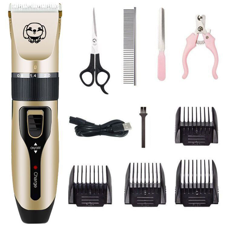 KFX-0000829 Rechargeable Electric Dog Hair Trimmer with Detachable Titanium Ceramic Blade and Quiet Operation