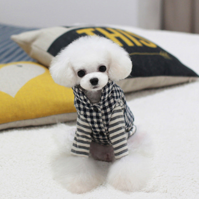 KFX-0001597 Cozy Cotton Plaid Vest with Peach Heart Design for Dogs