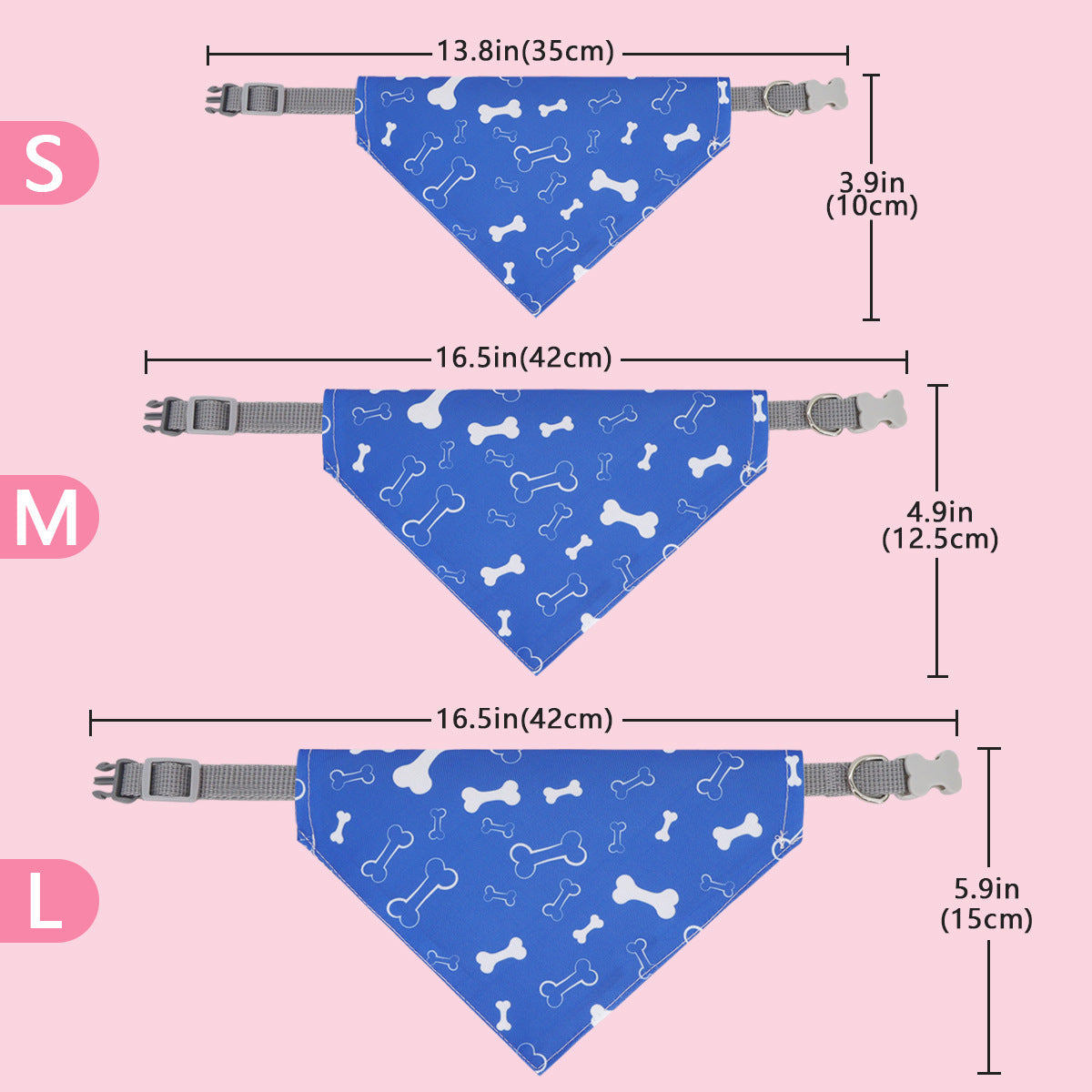 KFX-0008381 Cartoon Pet Saliva Towel - Triangular Shape, Multiple Colors Available