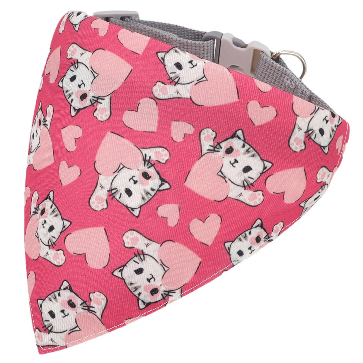 KFX-0008381 Cartoon Pet Saliva Towel - Triangular Shape, Multiple Colors Available