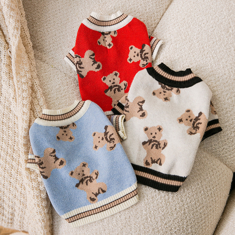 KFX-0008765 Warm Knitted Sweater for Dogs in Stylish Design - Available in Multiple Sizes
