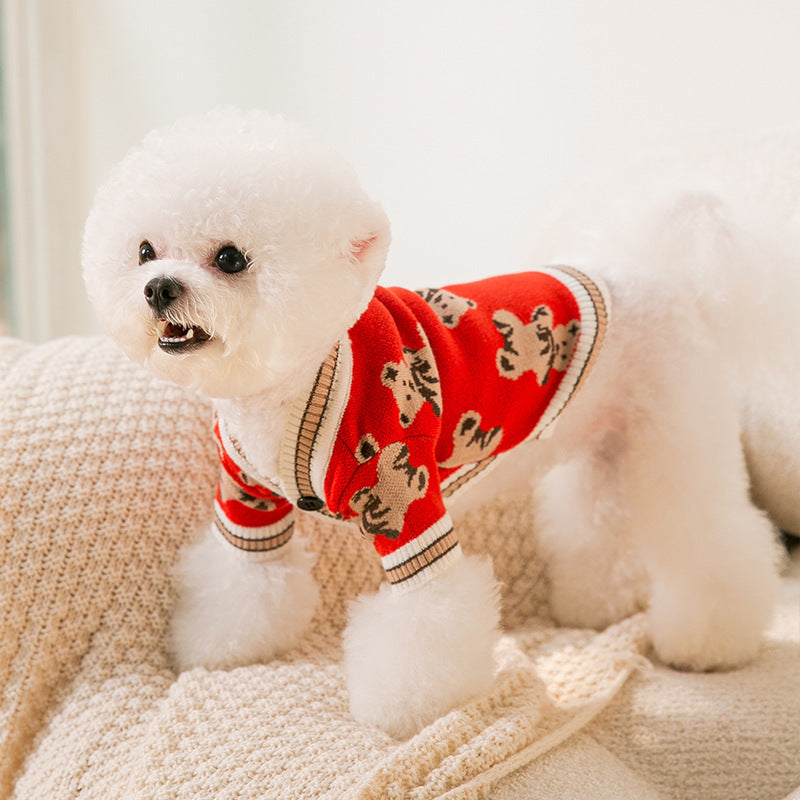 KFX-0008765 Warm Knitted Sweater for Dogs in Stylish Design - Available in Multiple Sizes