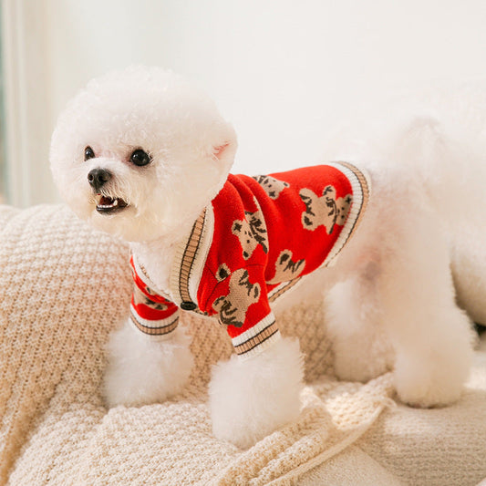 KFX-0008765 Warm Knitted Sweater for Dogs in Stylish Design - Available in Multiple Sizes