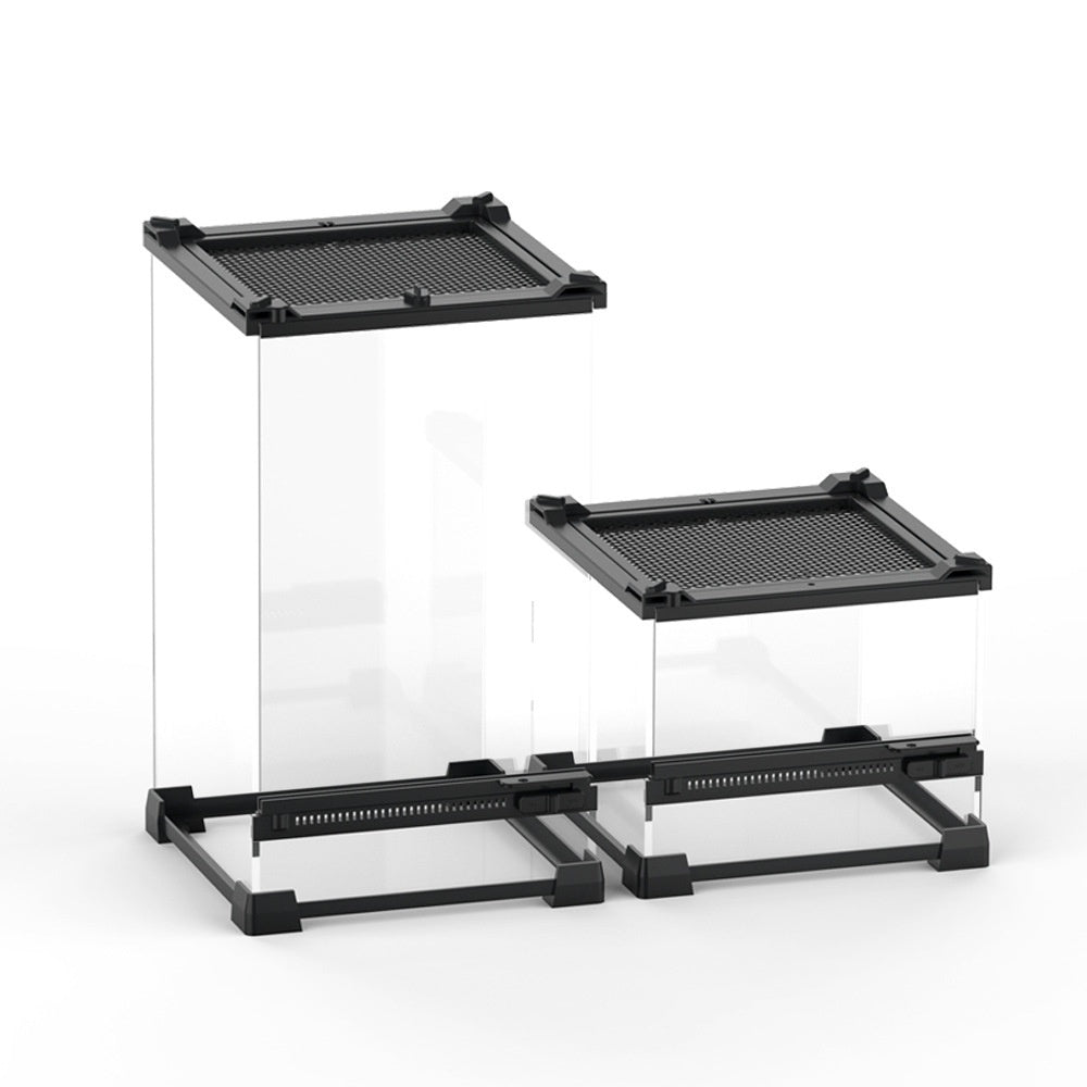 KFX-0010813 Transparent Glass Cylinder for Climbing Pets - Turtle & Lizard Feeding Box