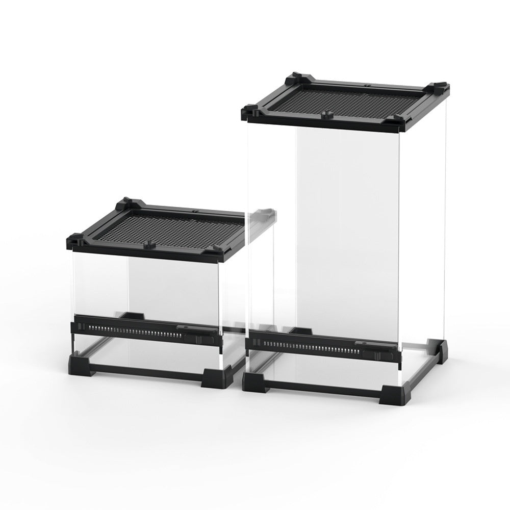 KFX-0010813 Transparent Glass Cylinder for Climbing Pets - Turtle & Lizard Feeding Box