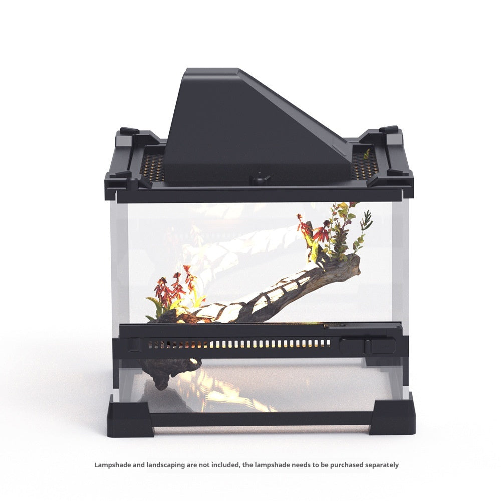 KFX-0010813 Transparent Glass Cylinder for Climbing Pets - Turtle & Lizard Feeding Box
