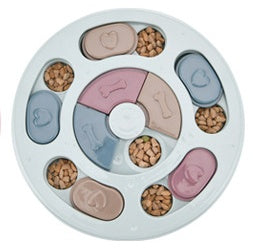 KFX-0010941 Pet Slow Feeder Dog Bowl in Pink, Green, and Blue - Interactive Turntable Design for Engaging Mealtime
