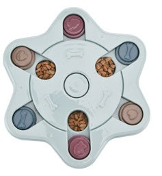 KFX-0010941 Pet Slow Feeder Dog Bowl in Pink, Green, and Blue - Interactive Turntable Design for Engaging Mealtime
