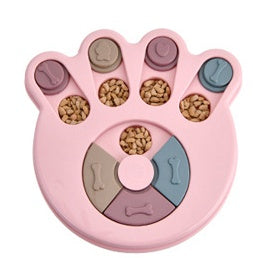 KFX-0010941 Pet Slow Feeder Dog Bowl in Pink, Green, and Blue - Interactive Turntable Design for Engaging Mealtime