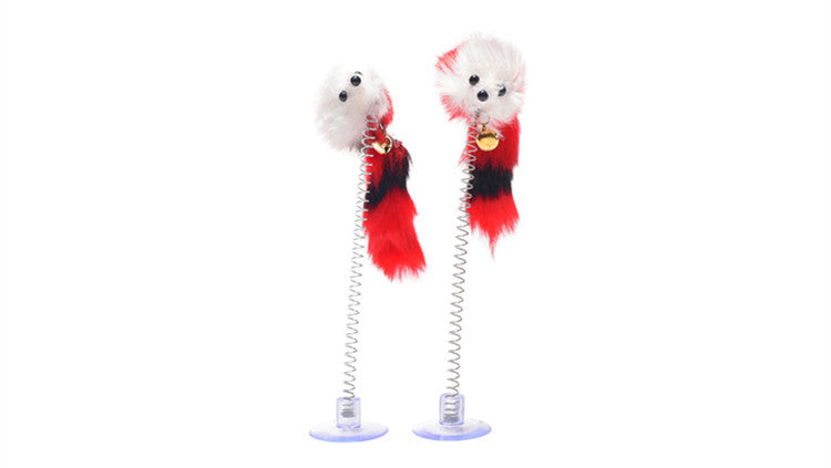 KFX-0011581 Spring Sucker Mouse Cat Toy – Elastic and Fun for Engaging Playtime, 20 x 10cm