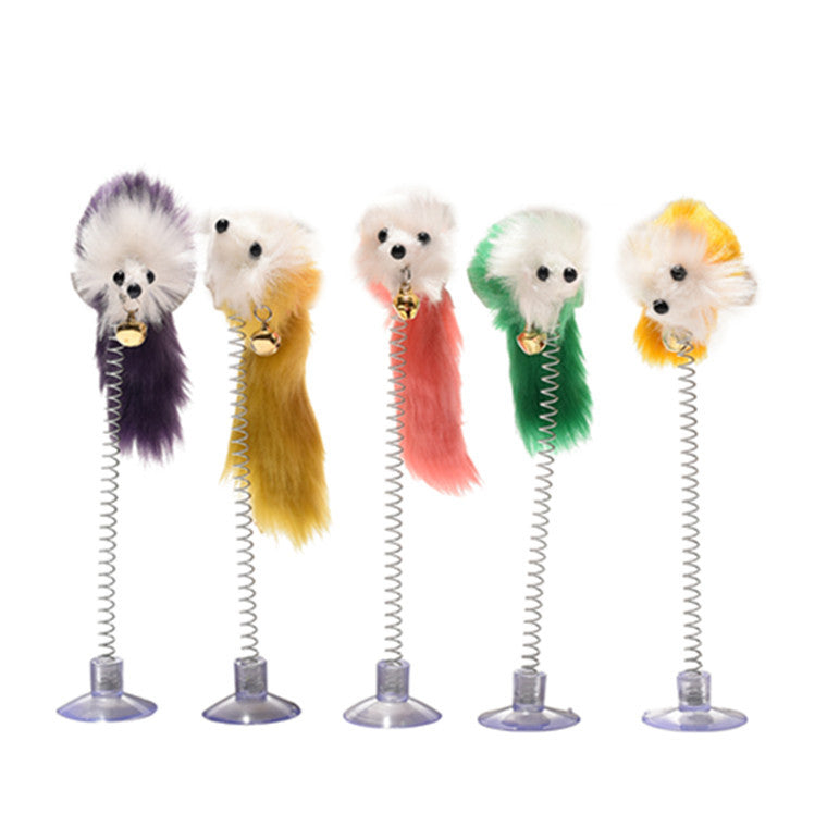 KFX-0011581 Spring Sucker Mouse Cat Toy – Elastic and Fun for Engaging Playtime, 20 x 10cm