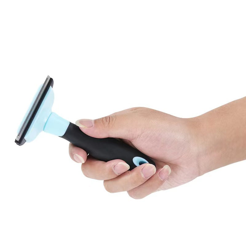 KFX-0012349 Removable Knot Opener Pet Hair Removal Comb - Stainless Steel, Large & Medium Sizes in Blue and Pink