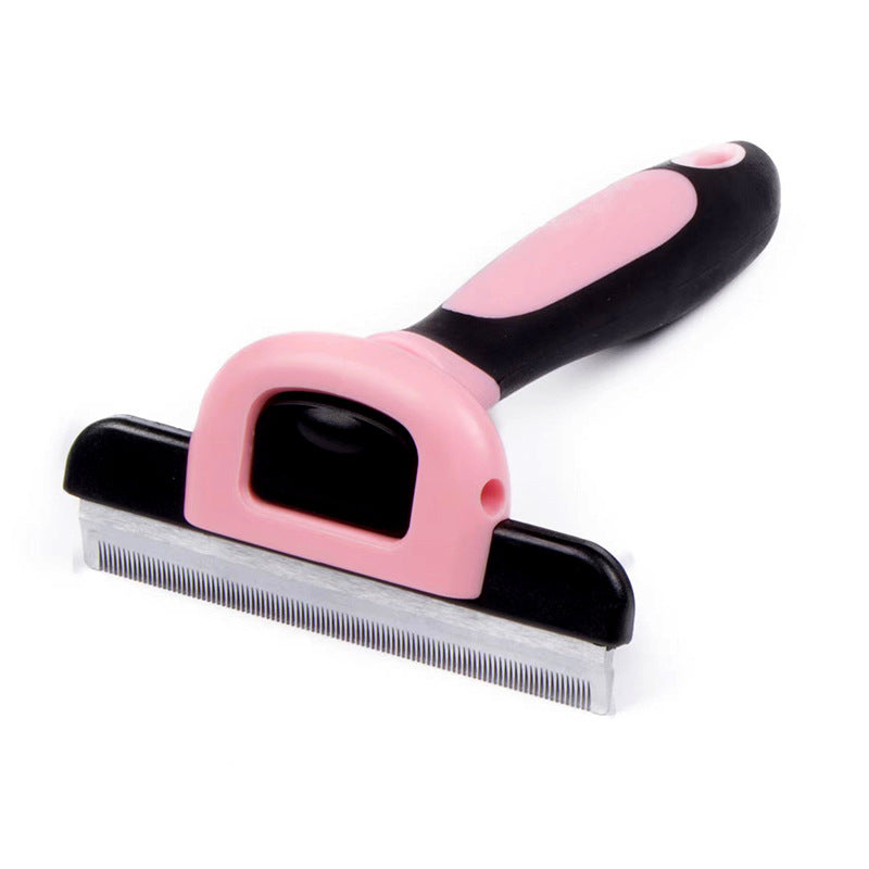 KFX-0012349 Removable Knot Opener Pet Hair Removal Comb - Stainless Steel, Large & Medium Sizes in Blue and Pink