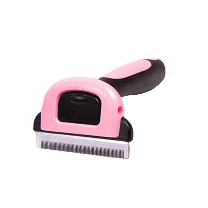 KFX-0012349 Removable Knot Opener Pet Hair Removal Comb - Stainless Steel, Large & Medium Sizes in Blue and Pink